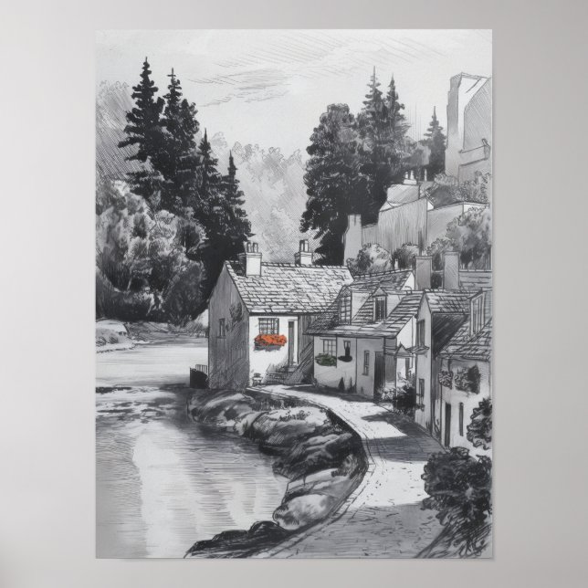 Poster Le chalet sur la rivière (Devant)