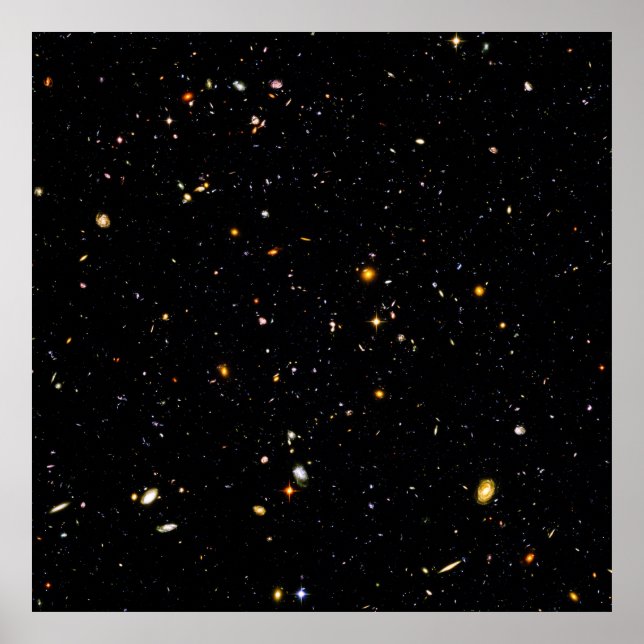 Poster Le champ ultra profond de Hubble - Photo Galaxies (Devant)