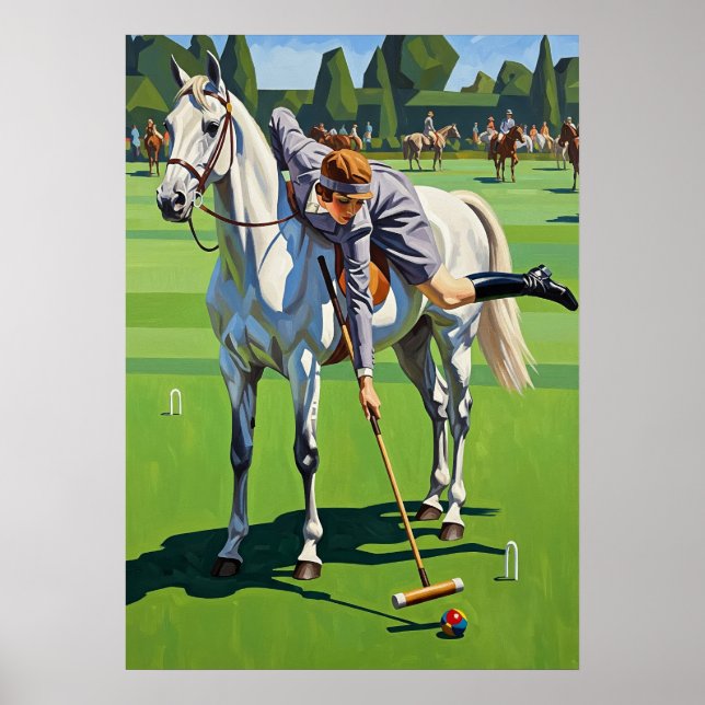 Poster Le champion équestre du Croquet (Devant)