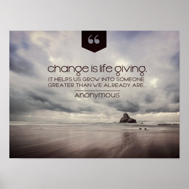 Poster Le changement, c'est donner de la vie (Devant)