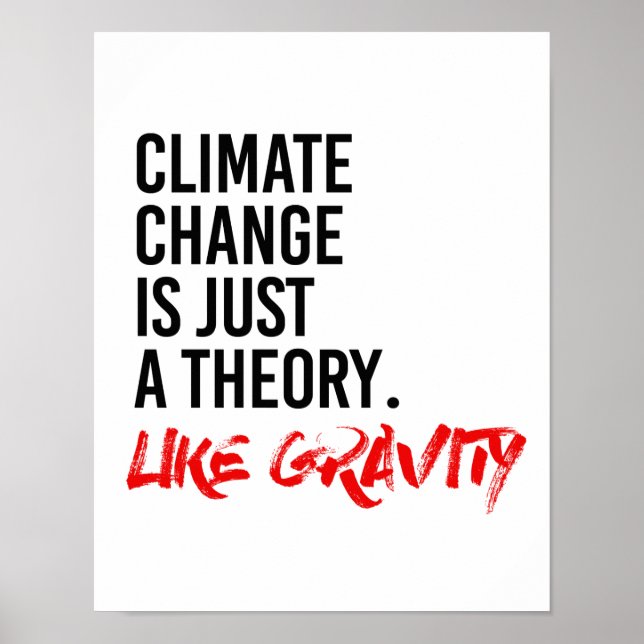 POSTER LE CHANGEMENT CLIMATIQUE EST JUSTE UNE THÉORIE COM (Devant)