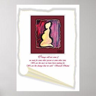 Poster "Le changement ne viendra pas..." Citation de Bara