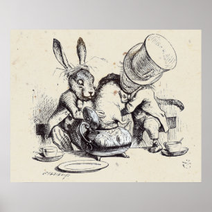Poster Le Chapelier Fou et le Lièvre de Mars