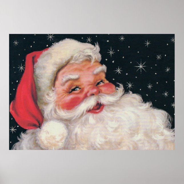 Poster Le charmant Père Noël Vintage (Devant)