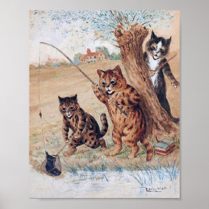 Poster Le chat a attrapé les bottes, Louis Wain
