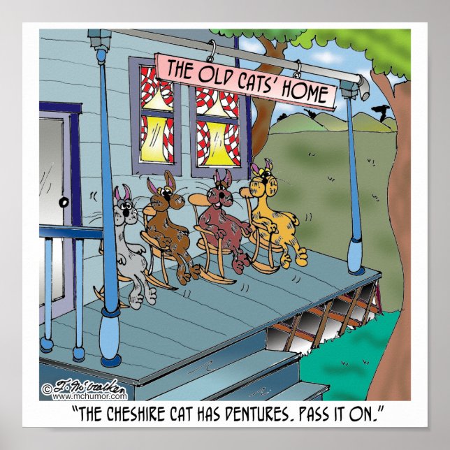 Poster Le Chat Cheshire A Des Dentures (Devant)