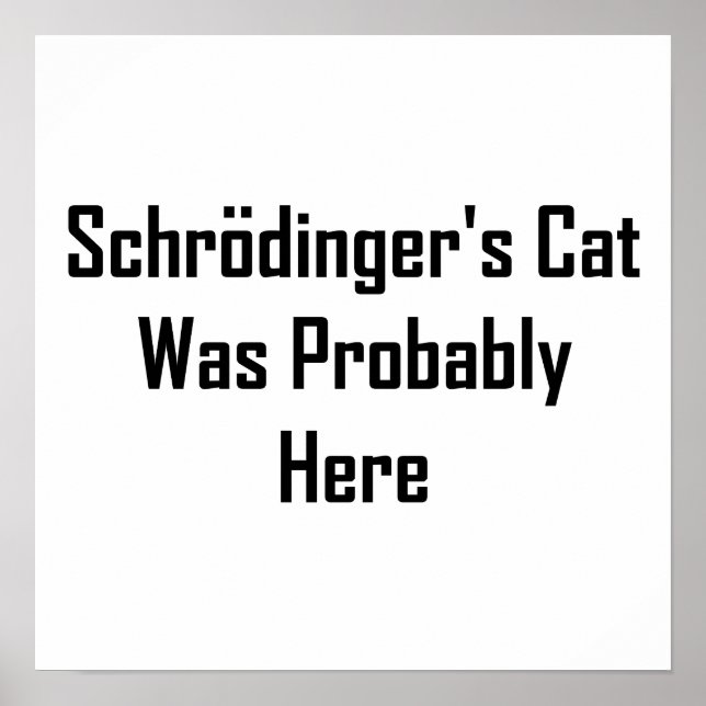 Poster Le chat de Schrodinger était probablement ici (Devant)