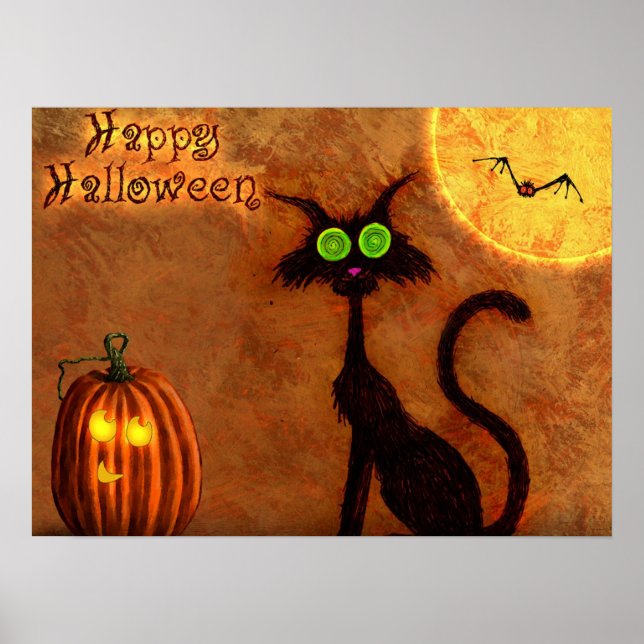 Poster Le chat d'Halloween - (Devant)