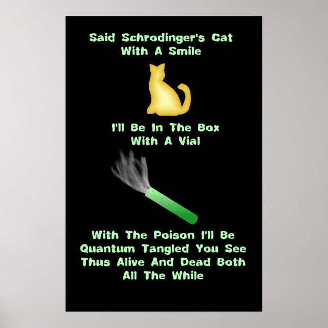 Poster Le chat Limerick de Schrodinger (Devant)