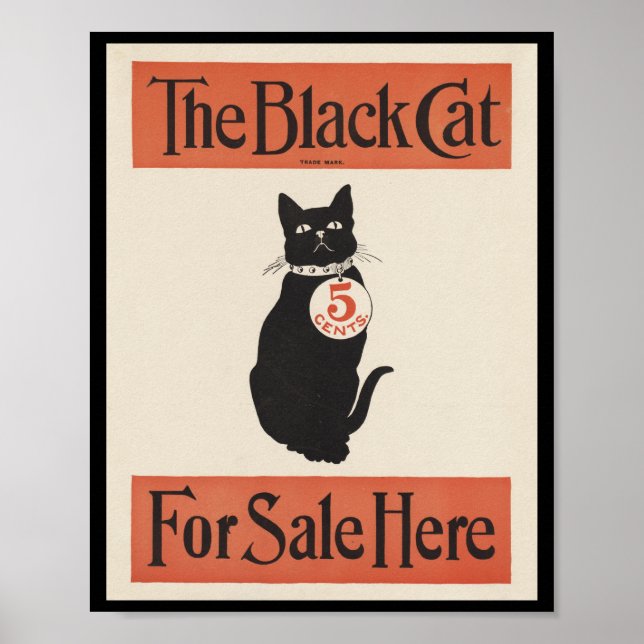 Poster Le Chat Noir À Vendre Ici (Devant)