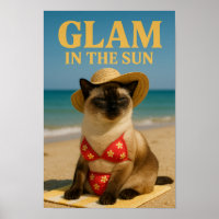 Le chat siamois est glamour au soleil