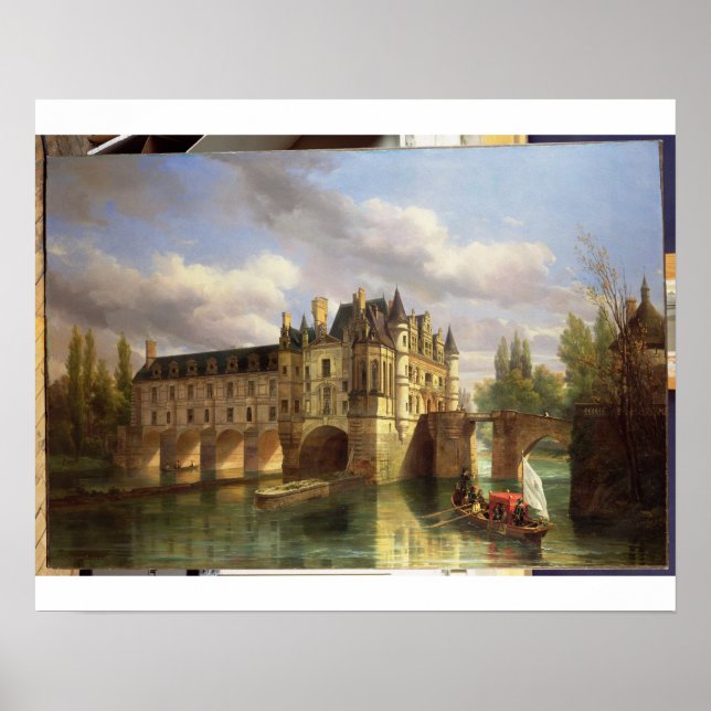 Poster Le Château de Chenonceau, 1843 (huile sur toile) (Devant)