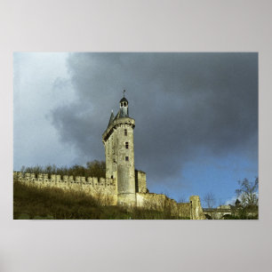 Poster Le château de Chinon est sur une colline