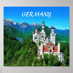 POSTER LE CHÂTEAU DE NEUSCHWANSTEIN, ALLEMAGNE