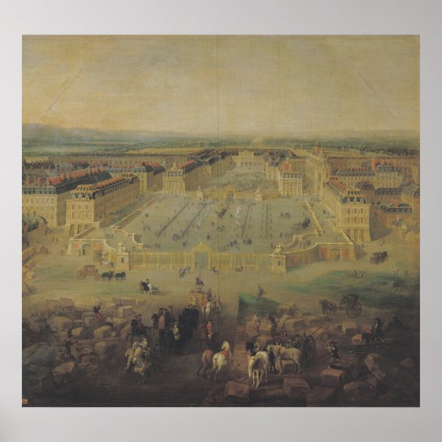 Poster Le château de Versailles et la place (Devant)