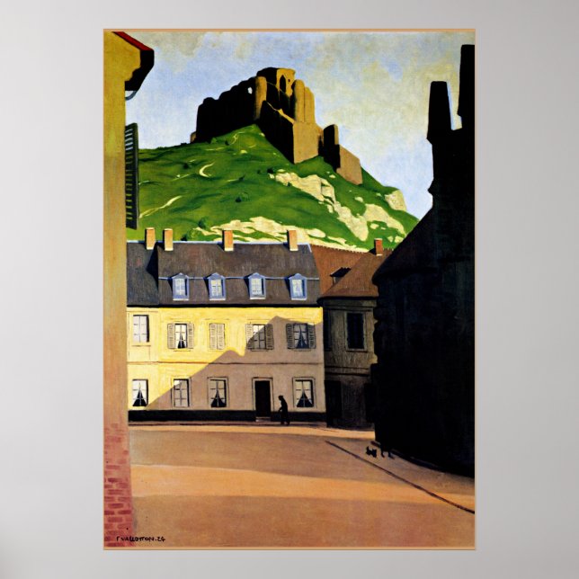 Poster Le château fort et la place d'Andelys (Devant)