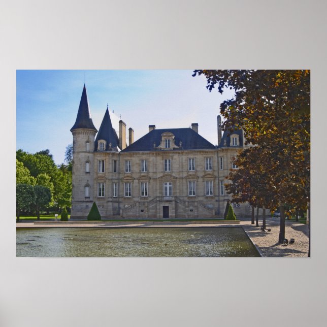 Poster Le Chateau Pichon Longueville Baron et étang (Devant)