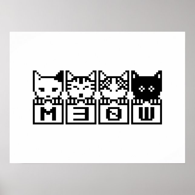 POSTER LE CHATS M30W 8 BITS (Devant)
