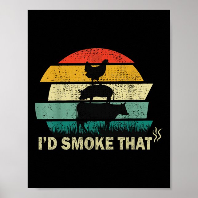 Poster Le Chef Boucher Cook Bbq Id Fumer Que Vache Boeuf  (Devant)