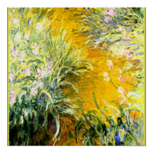 Poster Le chemin à travers les Irises, art Claude Monet