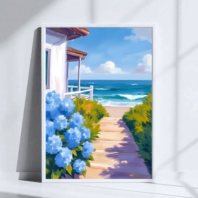 Poster Le chemin de Cape Cod Beach | Peinture côtière d'H (Créateur téléchargé)