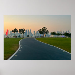 Poster Le chemin du coucher du soleil vers l'avenir