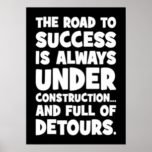 Poster Le chemin du succès est en construction, drôle