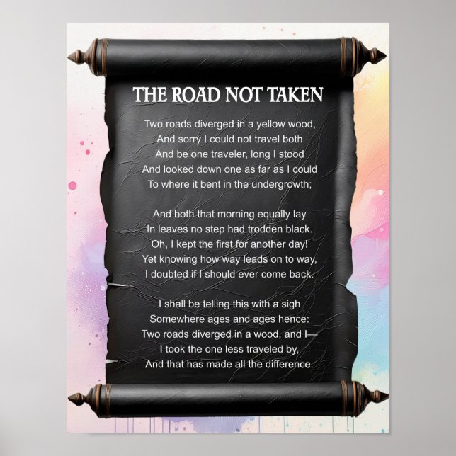 Poster Le chemin non pris — Robert Frost (Devant)