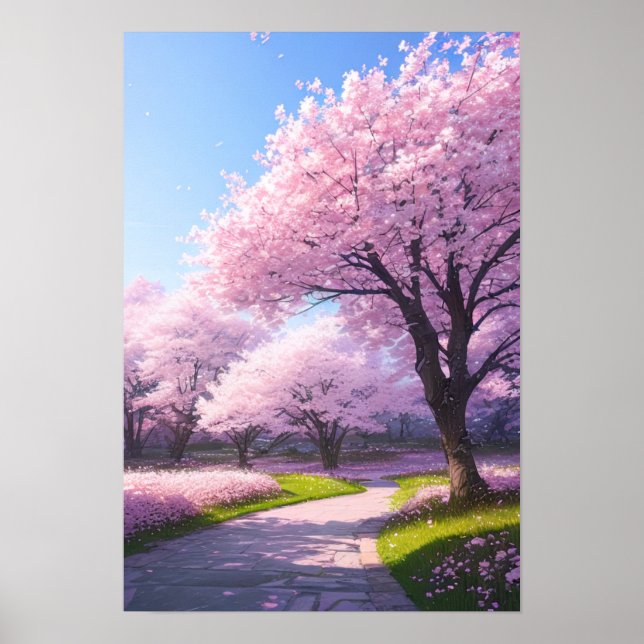 Poster Le chemin vers la beauté du printemps (Devant)