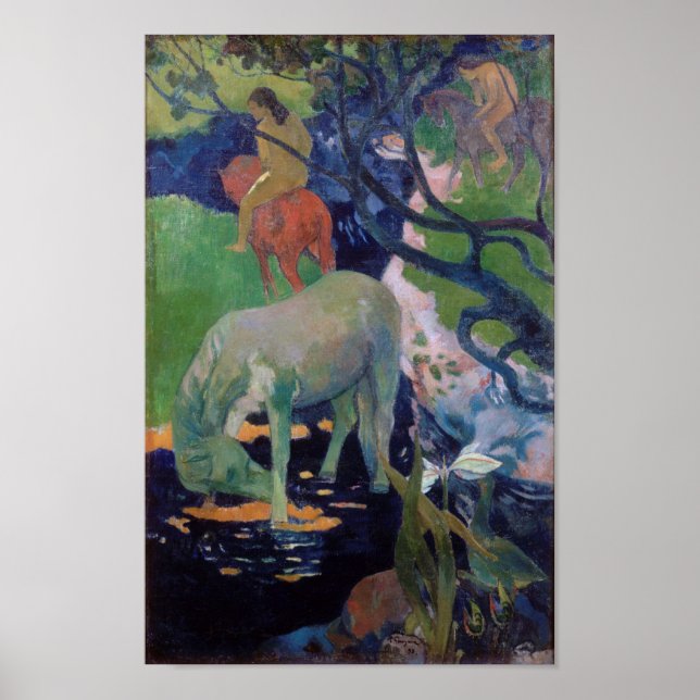 Poster Le Cheval Blanc, Gauguin (Devant)