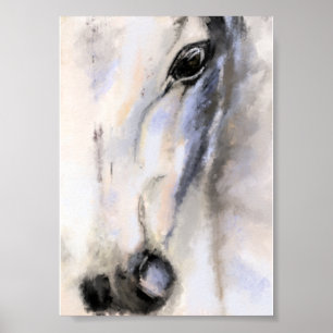 Poster Le Cheval Blanc - Peinture Originale
