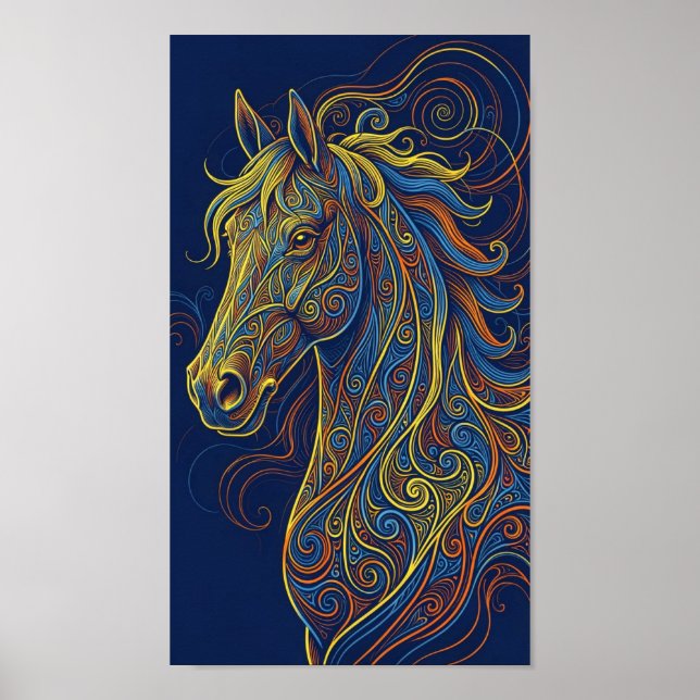 Poster Le cheval bleu (Devant)