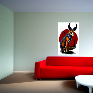 Poster Le Chien à la corne Art AI