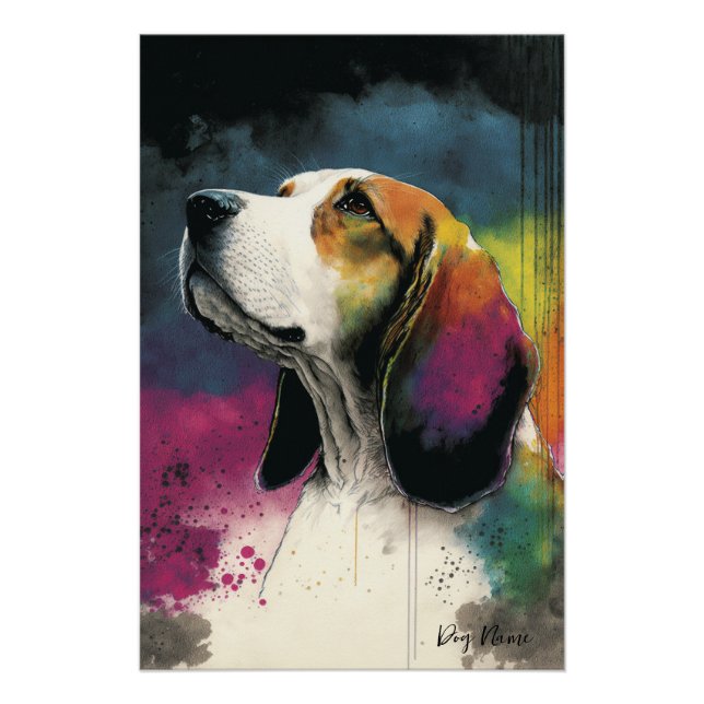 Poster Le chien Beagle - Composition 001 (Devant)
