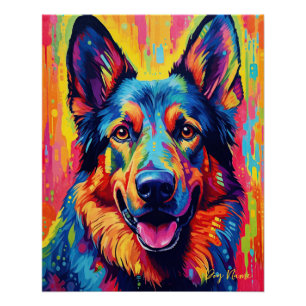Poster Le Chien berger allemand 001 - Zetton Ziana