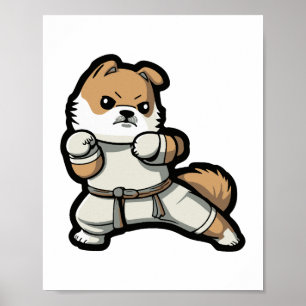 Poster le chien connaît le karaté