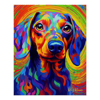 Poster Le Chien Dachshund 002 - Zetton Ziana