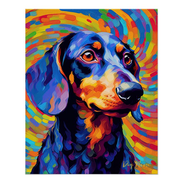 Poster Le Chien Dachshund 003 - Zetton Ziana (Devant)