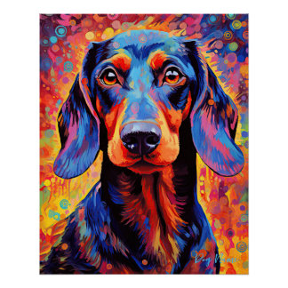 Poster Le Chien Dachshund 005 - Zetton Ziana