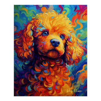 Poster Le chien de caniche 004 - Zetton Ziana