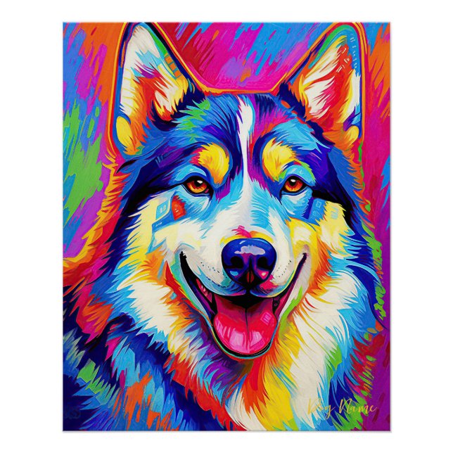 Poster Le Chien Husky Sibérien 001 - Zetton Ziana (Devant)