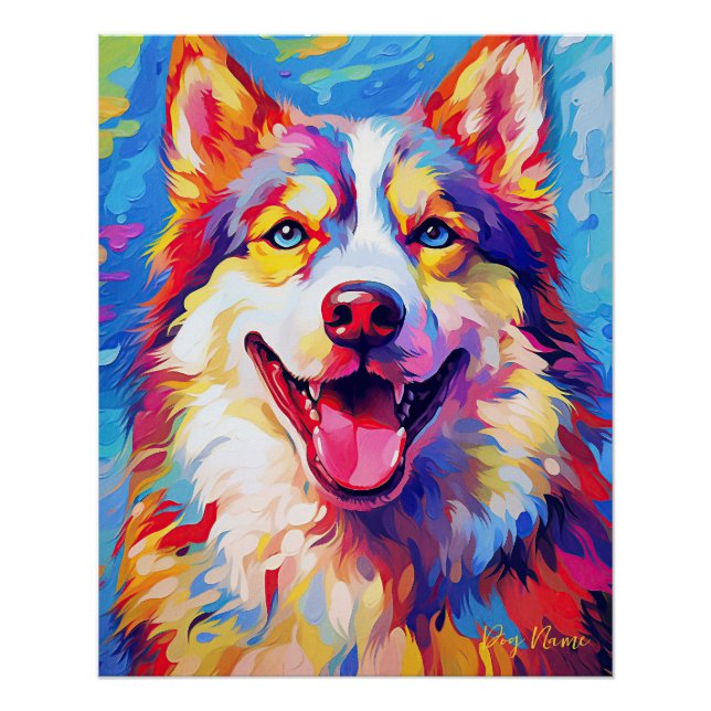 Poster Le Chien Husky Sibérien 002 - Zetton Ziana (Devant)