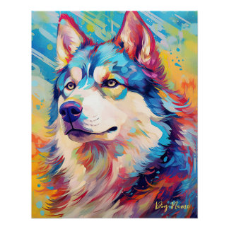 Poster Le Chien Husky Sibérien 004 - Zetton Ziana