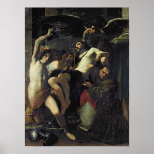 Poster Le Christ adoré par les anges, saint Sébastien