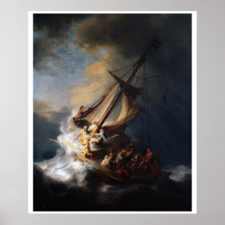 Poster Le Christ dans la tempête Art Vintage Imprimer l'a