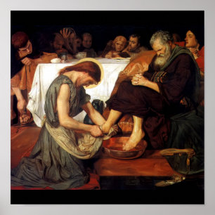 Poster Le Christ lavant les pieds de Peter