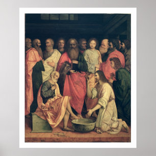 Poster Le Christ lavant les pieds des disciples