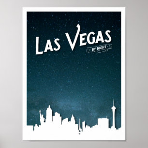 Poster Le ciel de Las Vegas de nuit, Las Vegas, Nevada
