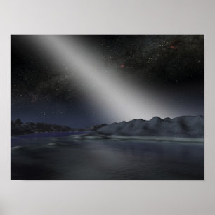 Poster Le ciel nocturne d'une hypothétique planète alien