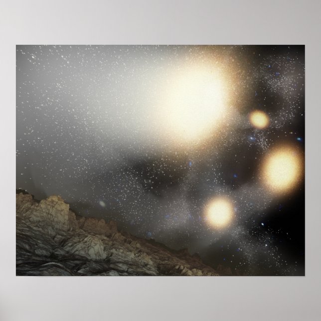 Poster Le ciel nocturne vu d'un avion hypothétique (Devant)
